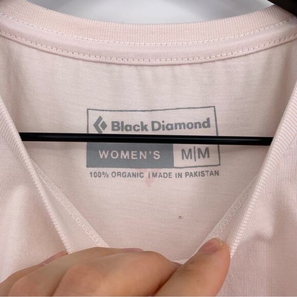 BLACK DIAMOND Brushstroke Graphic T-Shirt Light Pink M *Flawed - Picture 5 of 9
